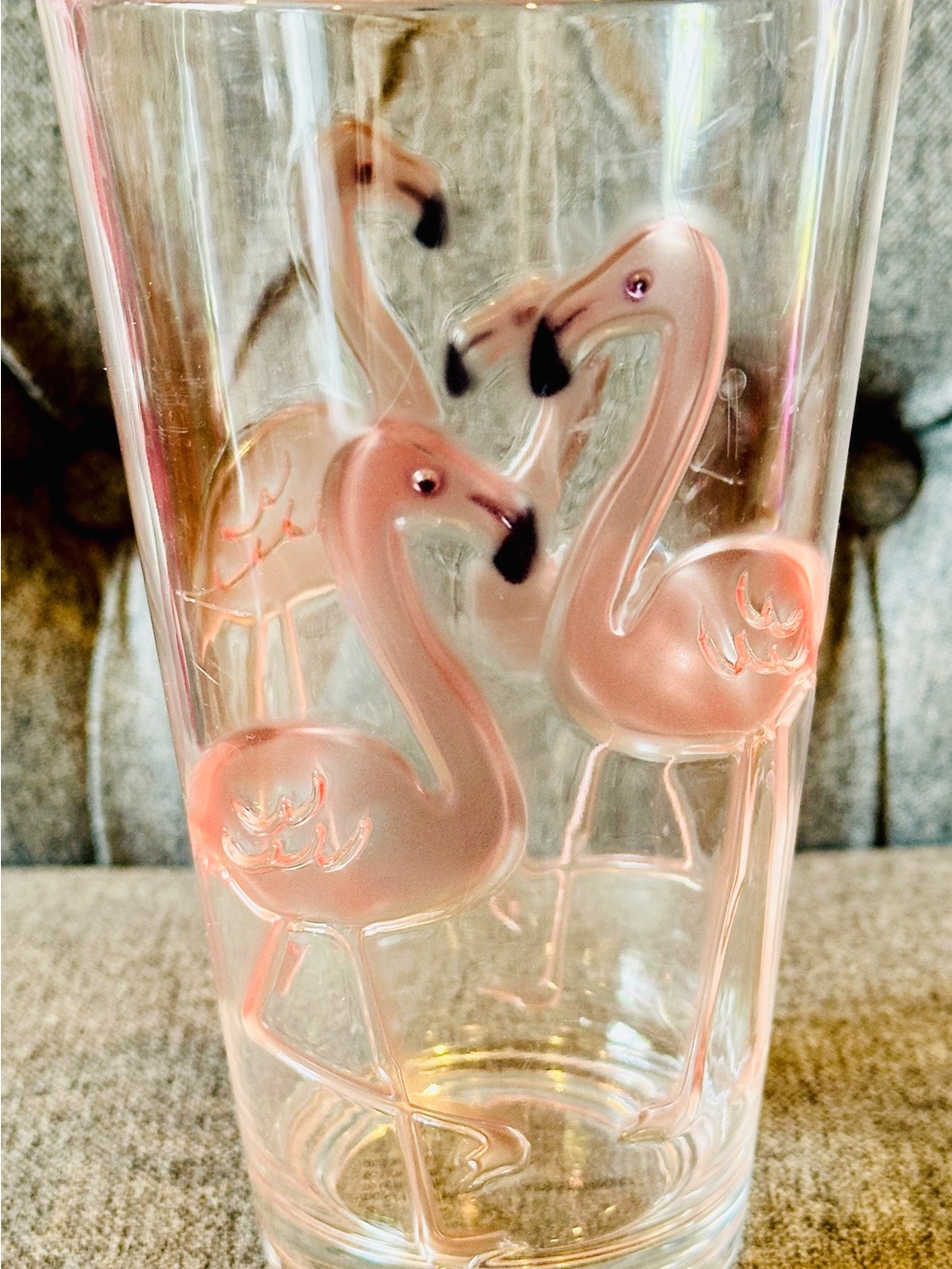 Set of 4 Flamingo Acrylic Highball Tumblers 24 oz Pink Plastic UPware Glasses
